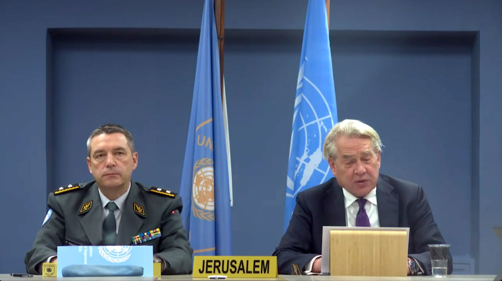 Tor Wennesland (right), UN Special Coordinator for the Middle East Peace Process, addresses the Security Council meeting on the situation in the Middle East, including the Palestinian question. Tor Wennesland (right), UN Special Coordinator for the Middle East Peace Process, addresses the Security Council meeting on the situation in the Middle East, including the Palestinian question.