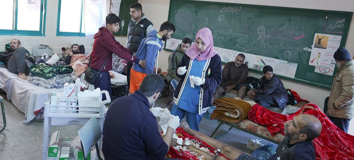 UNRWA schools are now serving as shelters and places where people can get medical care. UNRWA schools are now serving as shelters and places where people can get medical care.