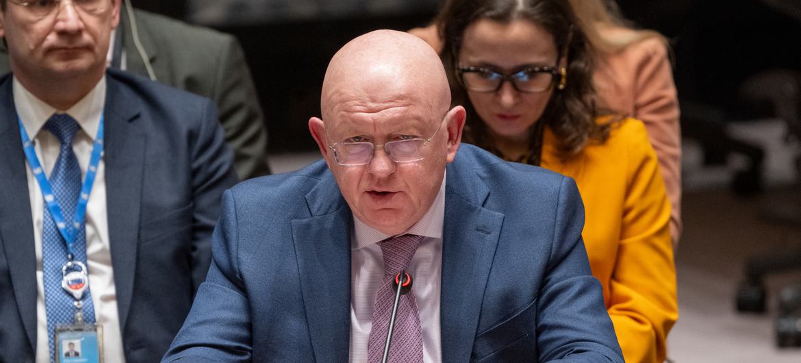 Russian Ambassador Vassily Nebenzia addressed the UN Security Council meeting on peace and security in Ukraine on 29 December. Russian Ambassador Vassily Nebenzia addressed the UN Security Council meeting on peace and security in Ukraine on 29 December.