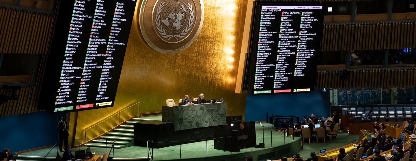 General Assembly adopts resolution on Protection of Civilians and Upholding Legal and Humanitarian Obligations in Gaza. General Assembly adopts resolution on Protection of Civilians and Upholding Legal and Humanitarian Obligations in Gaza.