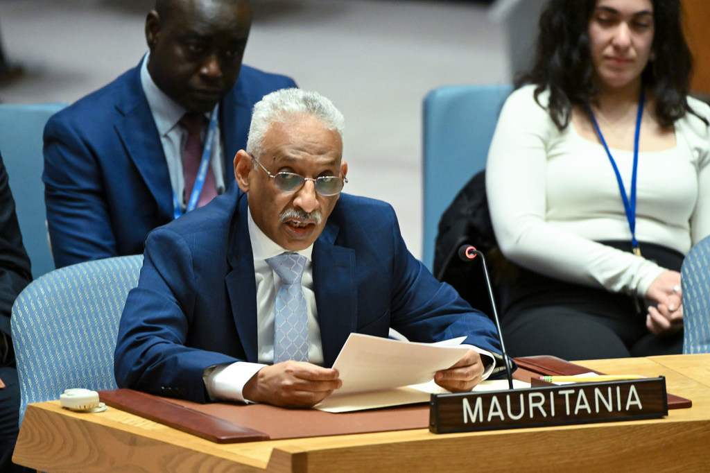 Ambassador Sidi Mohamed Laghdaf of Mauritania addresses the Security Council meeting on the situation in the Middle East, including the Palestinian question. Ambassador Sidi Mohamed Laghdaf of Mauritania addresses the Security Council meeting on the situation in the Middle East, including the Palestinian question.