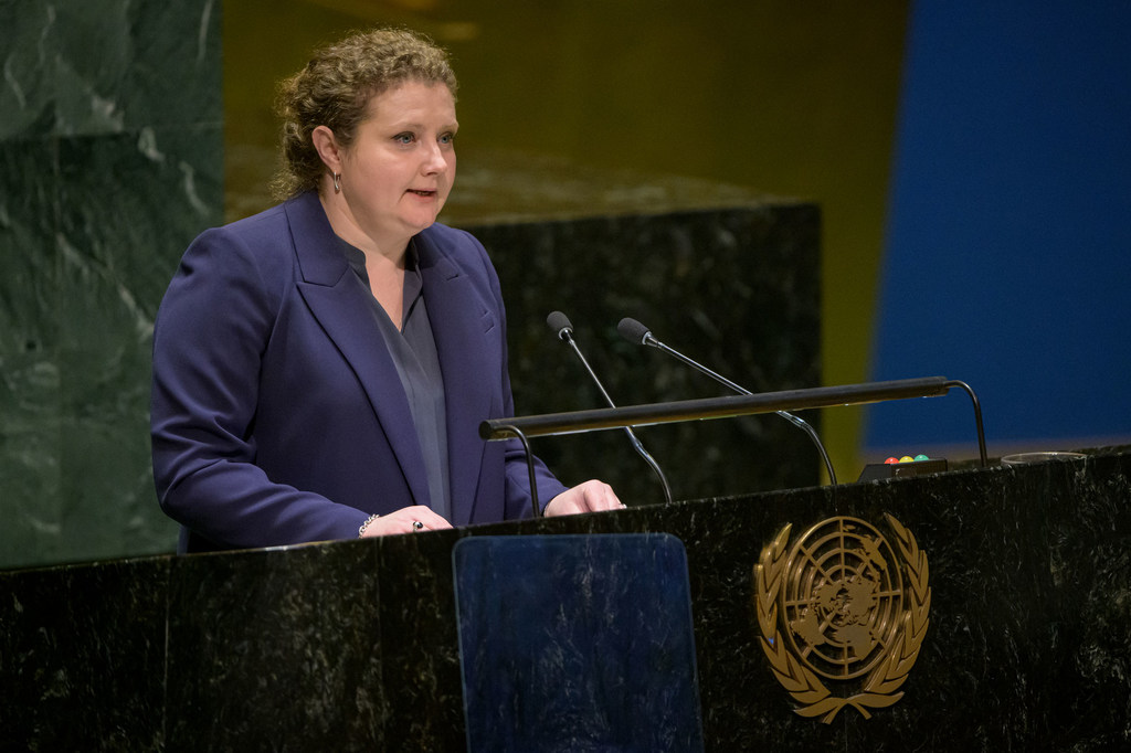 Anna Evstigneeva, Deputy Permanent Representative of the Russian Federation, addresses the UN General Assembly meeting on the situation in the Middle East, including the Palestinian question. Anna Evstigneeva, Deputy Permanent Representative of the Russian Federation, addresses the UN General Assembly meeting on the situation in the Middle East, including the Palestinian question.