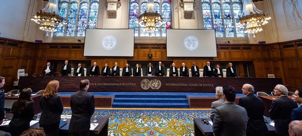 The International Court of Justice (ICJ) delivers its judgement in a case involving the US and Iran in 2019. The International Court of Justice (ICJ) delivers its judgement in a case involving the US and Iran in 2019.