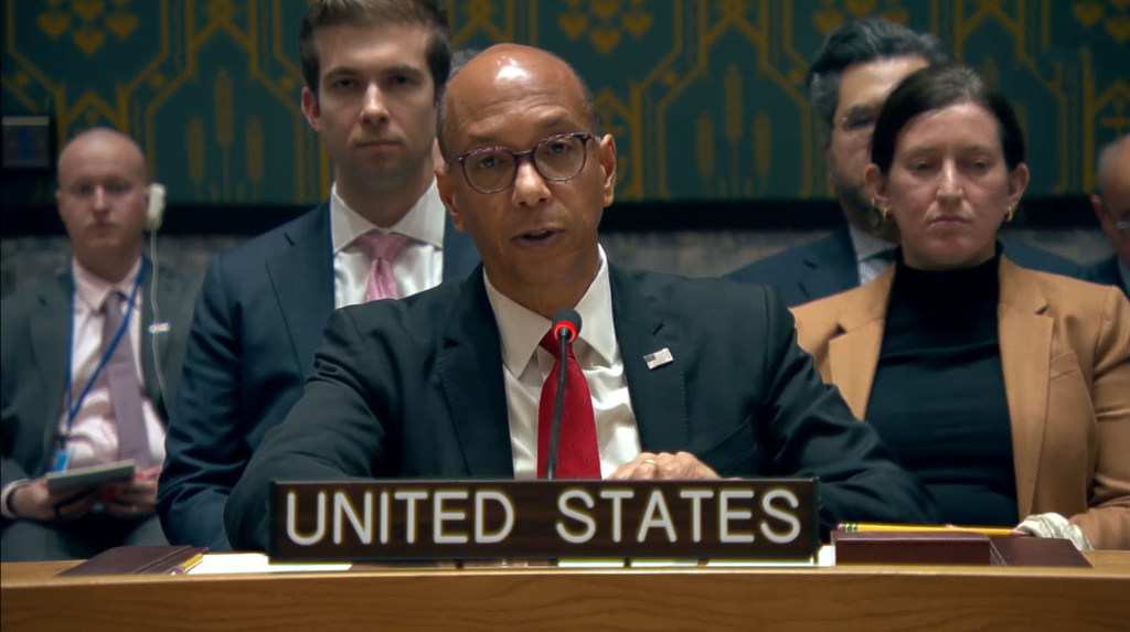 Deputy Permanent Representative Robert A. Wood of the United States addresses addresses the Security Council meeting on threats to international peace and security. Deputy Permanent Representative Robert A. Wood of the United States addresses addresses the Security Council meeting on threats to international peace and security.