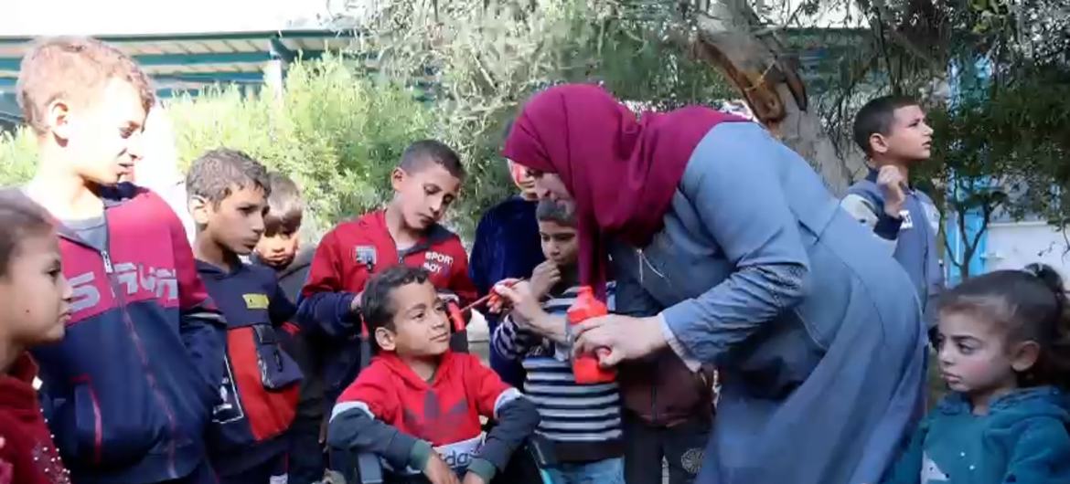 Entertainment event for kids in Gaza. Entertainment event for kids in Gaza.