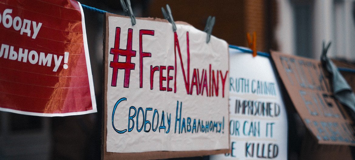 A demonstration in support of Alexsei Navalny in London, UK. (file) A demonstration in support of Alexsei Navalny in London, UK. (file)