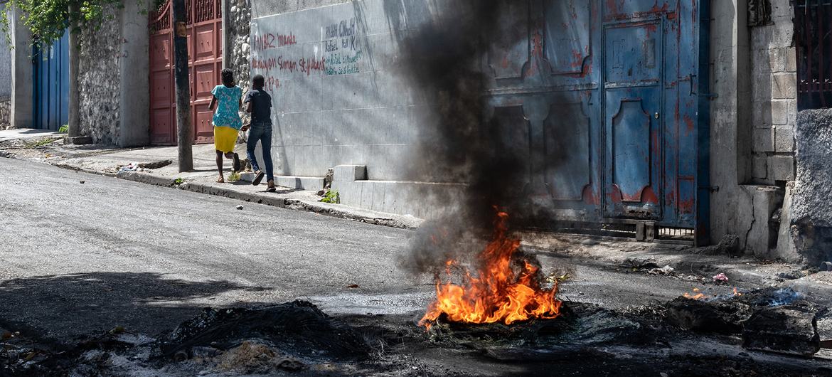 People walk through Turgeau district, one of the neighbourhoods of Haiti's capital, Port-au-Prince, most affected by gang violence. People walk through Turgeau district, one of the neighbourhoods of Haiti's capital, Port-au-Prince, most affected by gang violence.