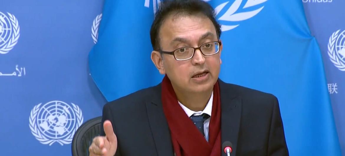 Javaid Rehman, the Special Rapporteur on the situation of human rights in the Islamic Republic of Iran addresses the media. (file) Javaid Rehman, the Special Rapporteur on the situation of human rights in the Islamic Republic of Iran addresses the media. (file)