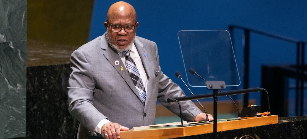 Dennis Francis, President of the General Assembly, addresses a commemorative meeting to mark the International Day of Remembrance of The Victims of Slavery and The Transatlantic Slave Trade